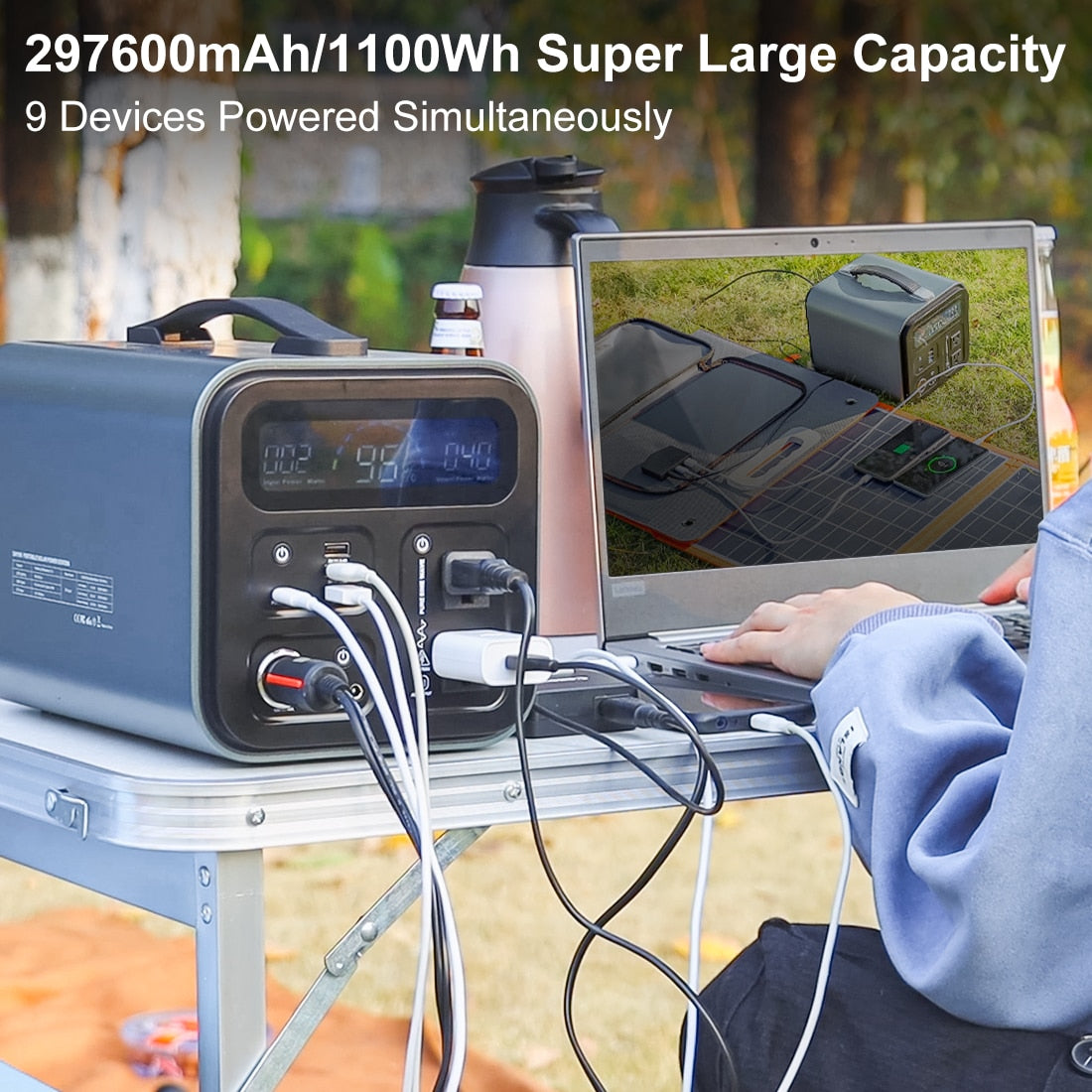 1000W Portable Power Station Solar Generator Lifepo4 18650 Battery 220V 230V Outdoor Energy Power Supply RV Van - PiotrD